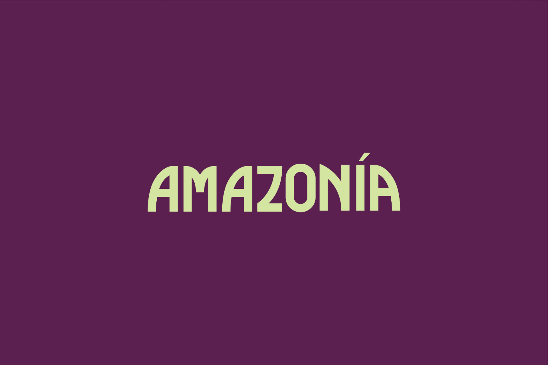 Logotipo AMAZONÍA en verde sobre fondo morado