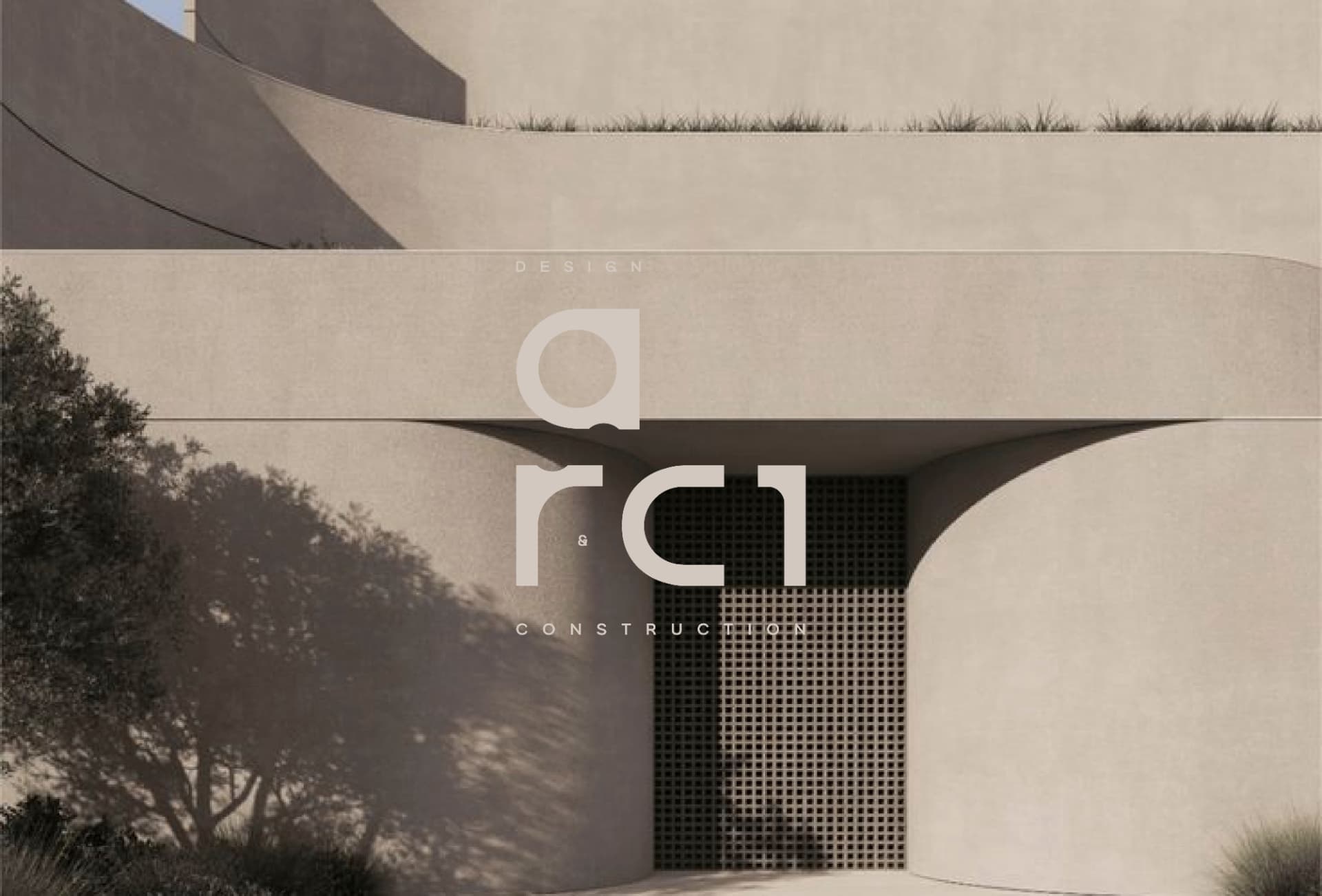 Fachada arquitectónica con logo ARC1