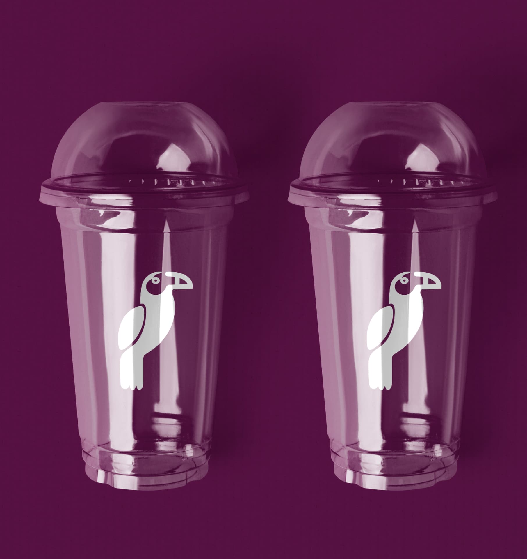Vasos con el símbolo tucán de AMAZONÍA