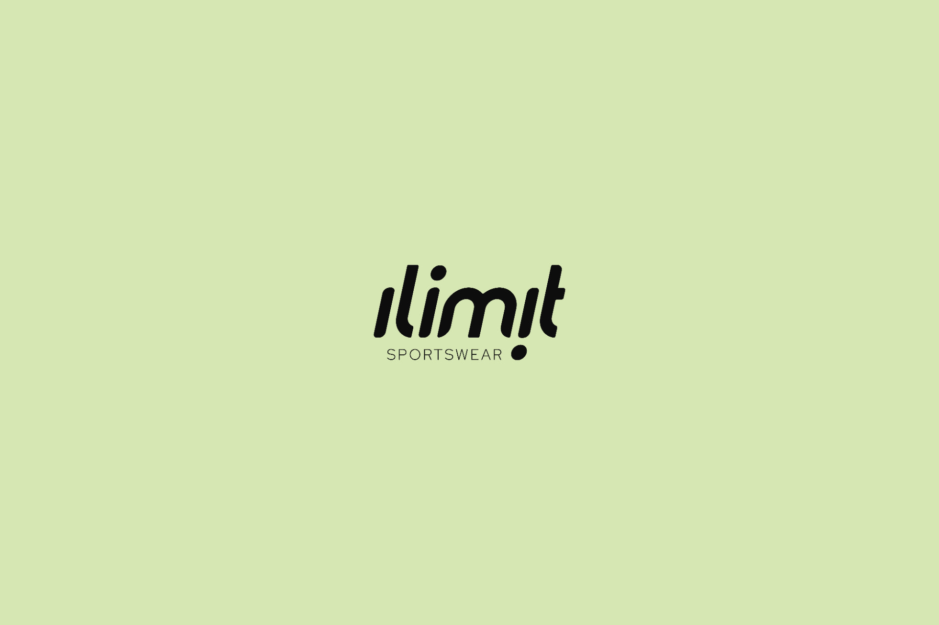 Logotipo ilimit Sportswear sobre fondo verde suave