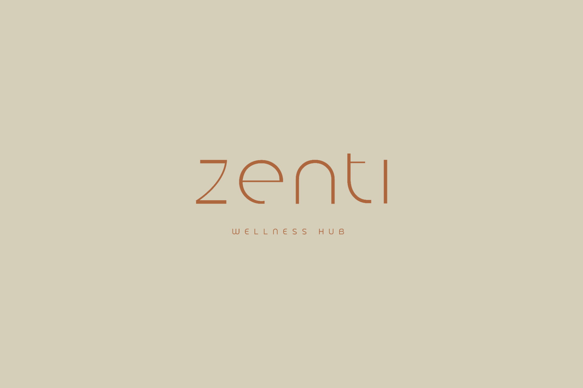 Logotipo zenti wellness hub sobre fondo beige